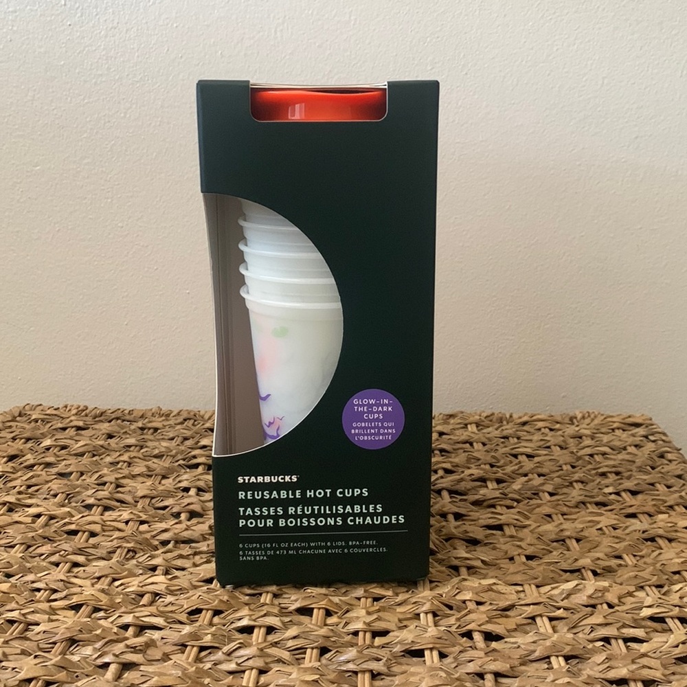 NIB Starbucks glow in the dark reusable hot cups